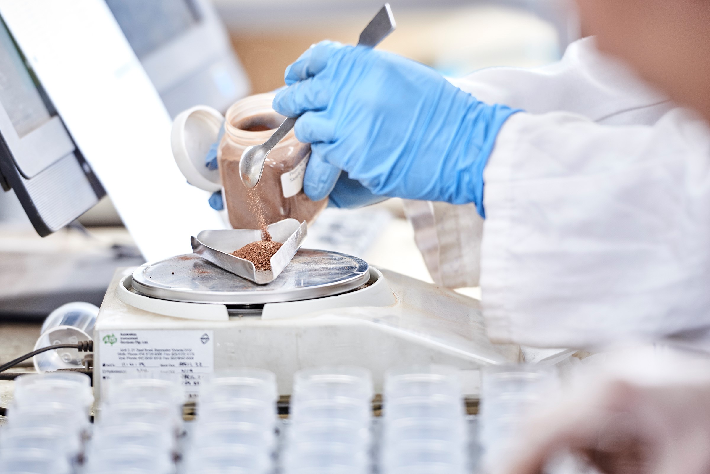 Soil is weighed so that the precise amount needed for the analysis is used